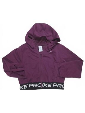 Nike Pro Burgundy Dri-Fit Full-Zip Hoodie - Size L